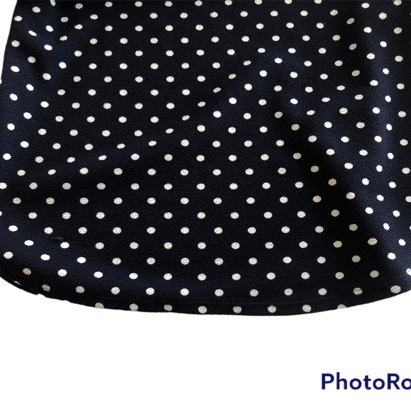 GREEN ENVELOPE Navy & White Polka Dot Top with Bell Sleeves - Picture 7 of 11
